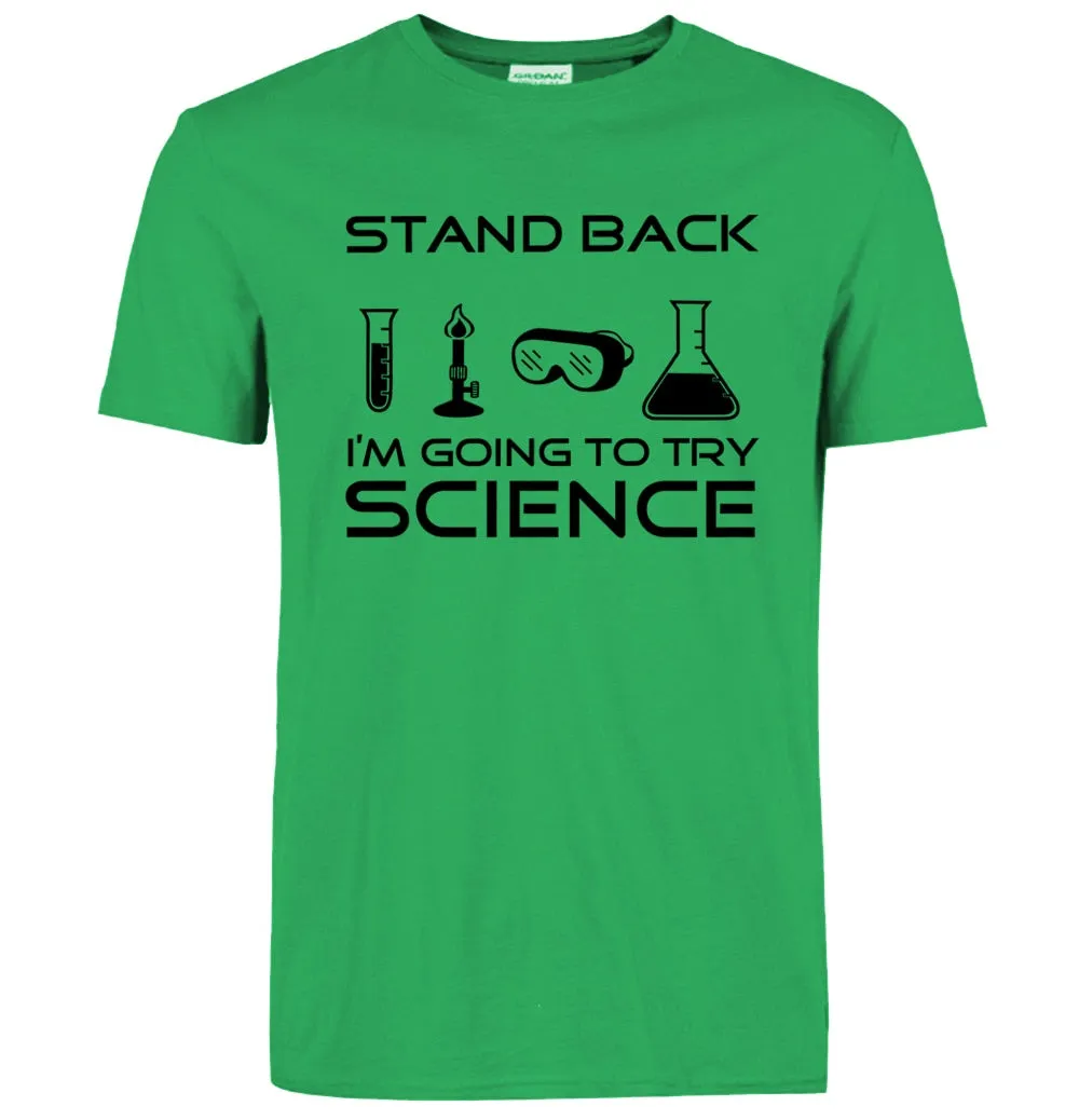 Stand Back I'm Going to Try Science Funny T-Shirt 2019 summer new fashion Streetwear Hip Hop tops tees Men Short Sleeve T shirts