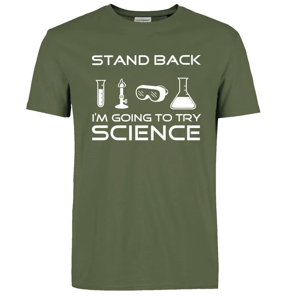 Stand Back I'm Going to Try Science Funny T-Shirt 2019 summer new fashion Streetwear Hip Hop tops tees Men Short Sleeve T shirts