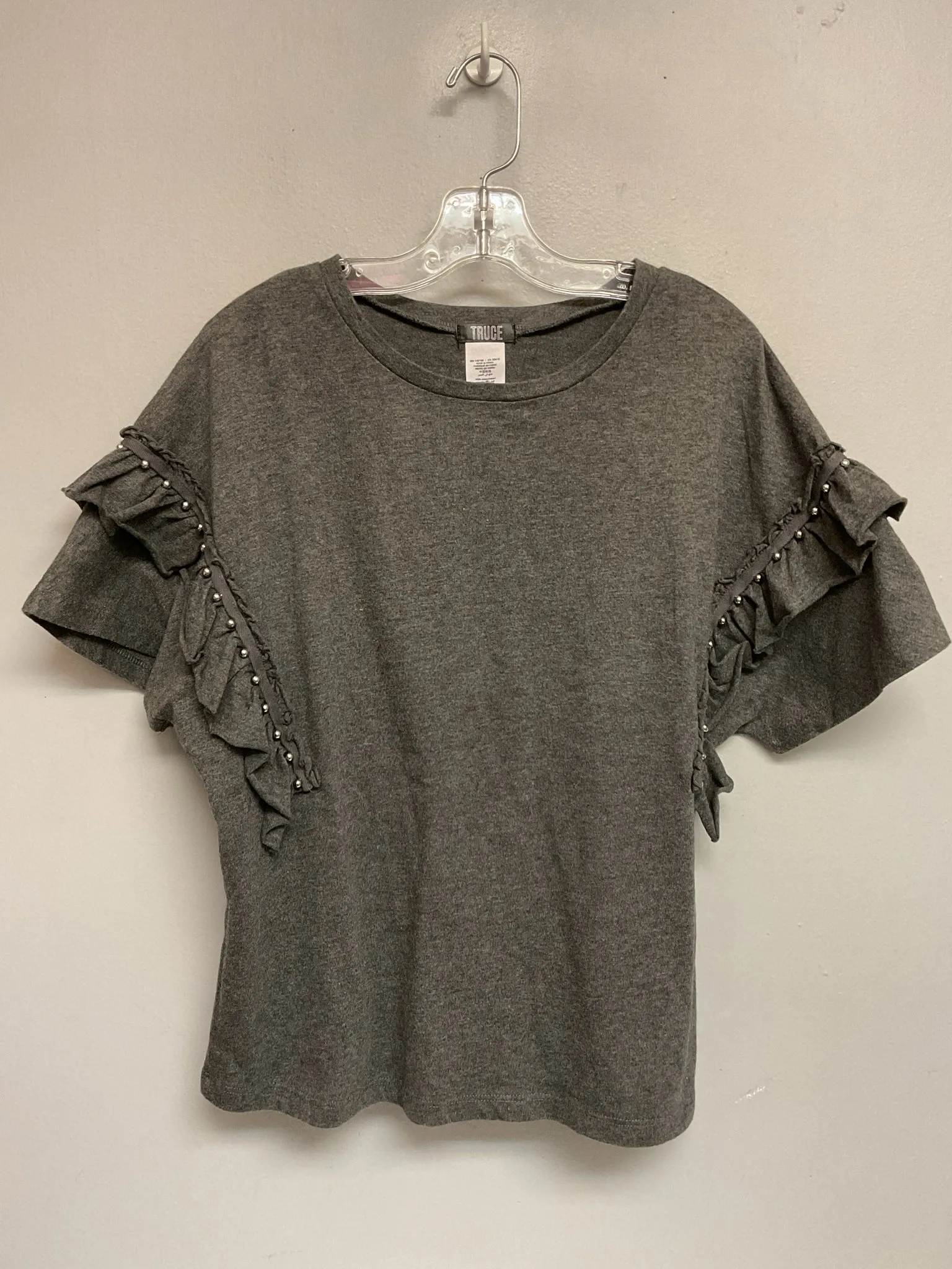 Truce Size 10 Charcoal Cotton Big Girls Tees/Polos/Tunics