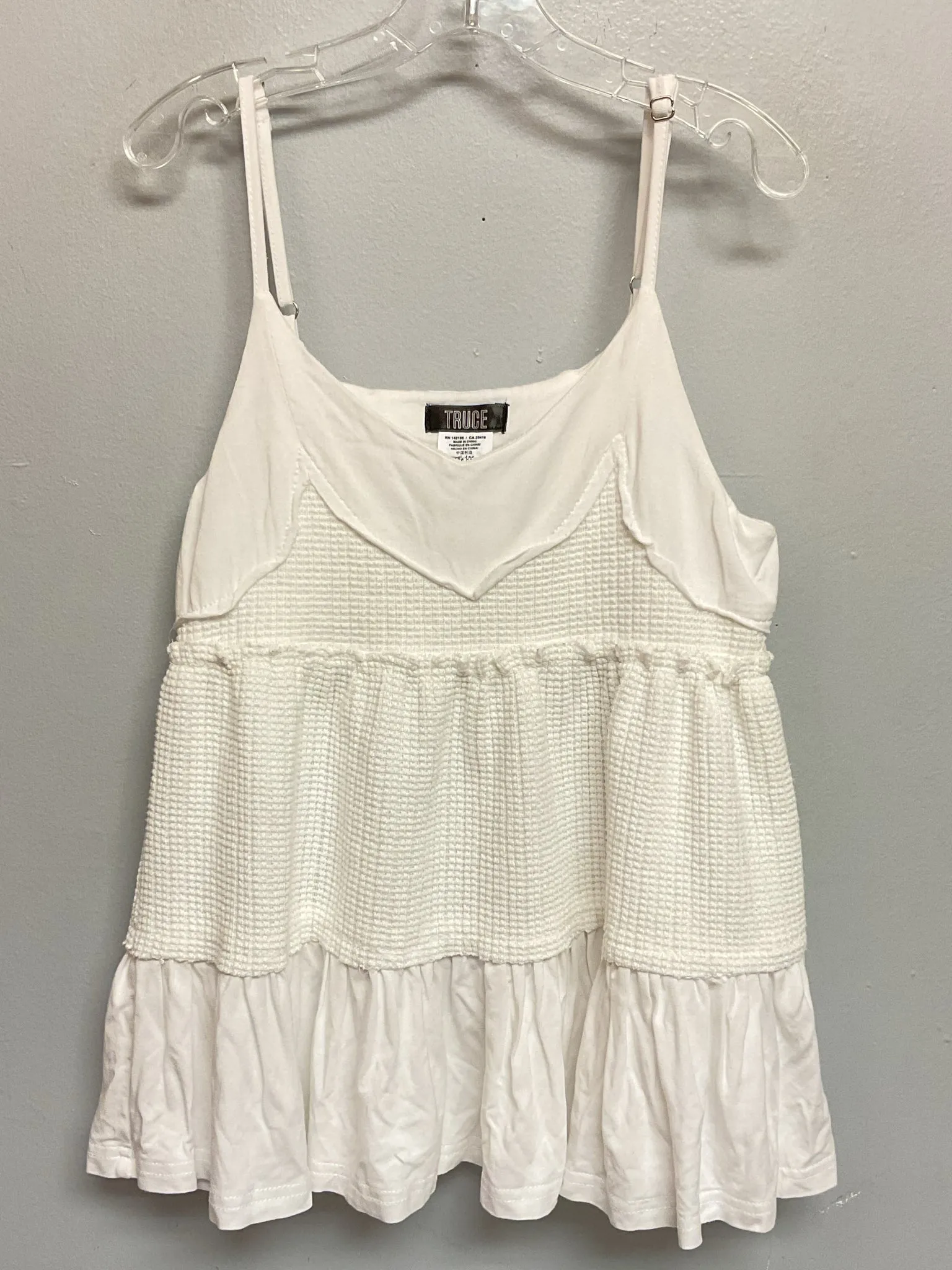 Truce Size 10 White Cotton Big Girls Tees/Polos/Tunics