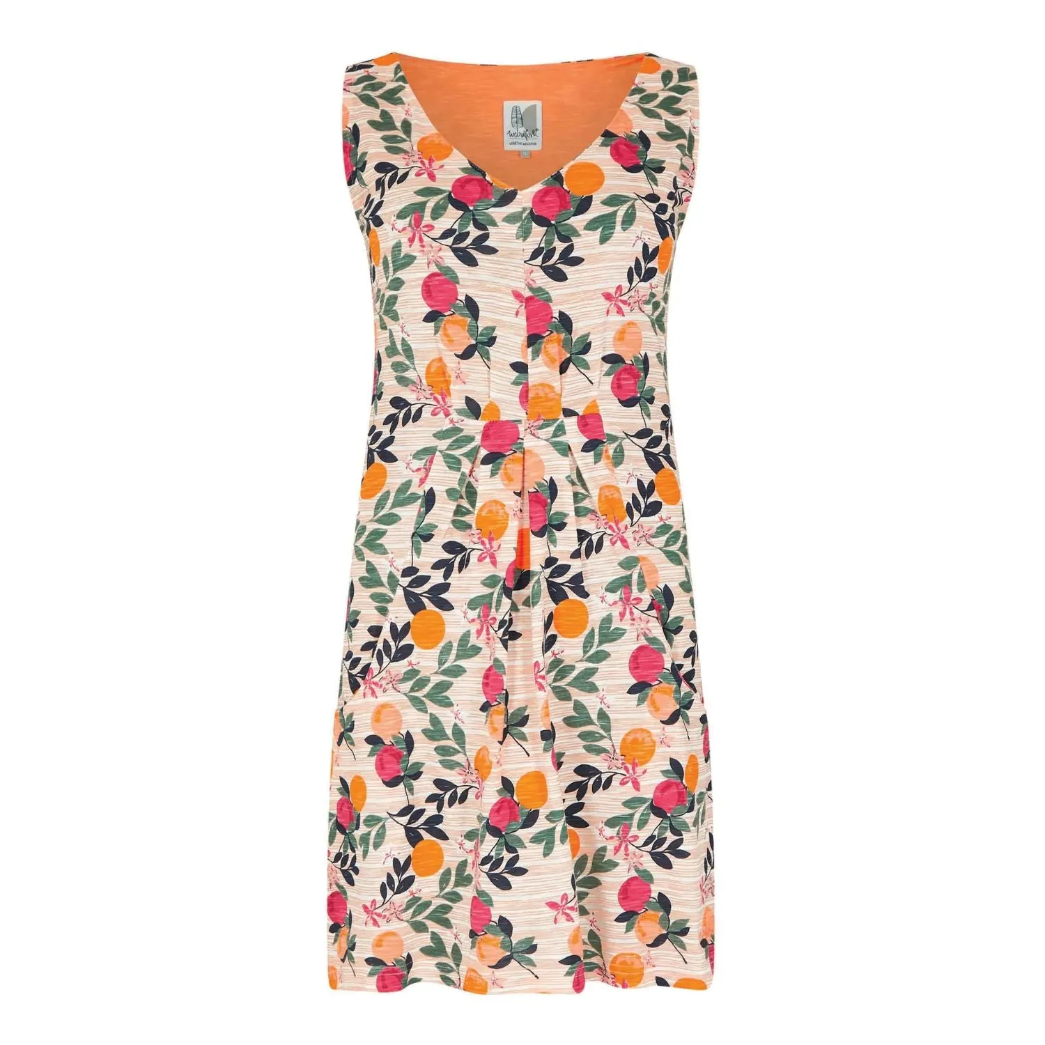 Weird Fish 10 Peach Cantaloupe Printed Jersey Tunic